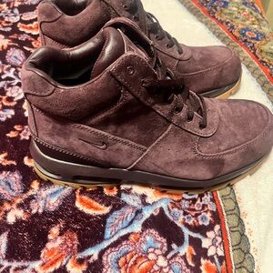 Men's Suede High-Top Sneakers - Purple